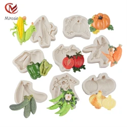 Mirosie Simulation Vegetable Series Silicone Molds Pea Mushroom Chili Chocolate Fondant Cake Mold Epoxy Resin Molds Cake Decor