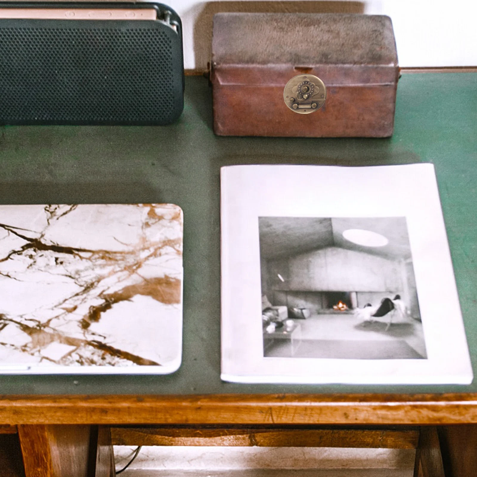 

1pc Bronze Lock Clasp Vintage Style Jewelry Box Latch Heavy Duty Cabinet Buckle Decorative Diy Retro Box Lock