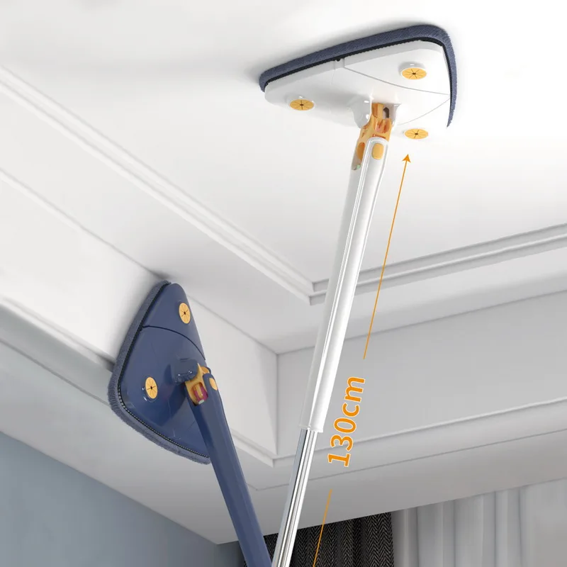 

Cleaning Mop 360° Rotatable Water Absorption Triangular Mop Foldable Automatic Water Squeezing Wall Cleaning Twist Mop