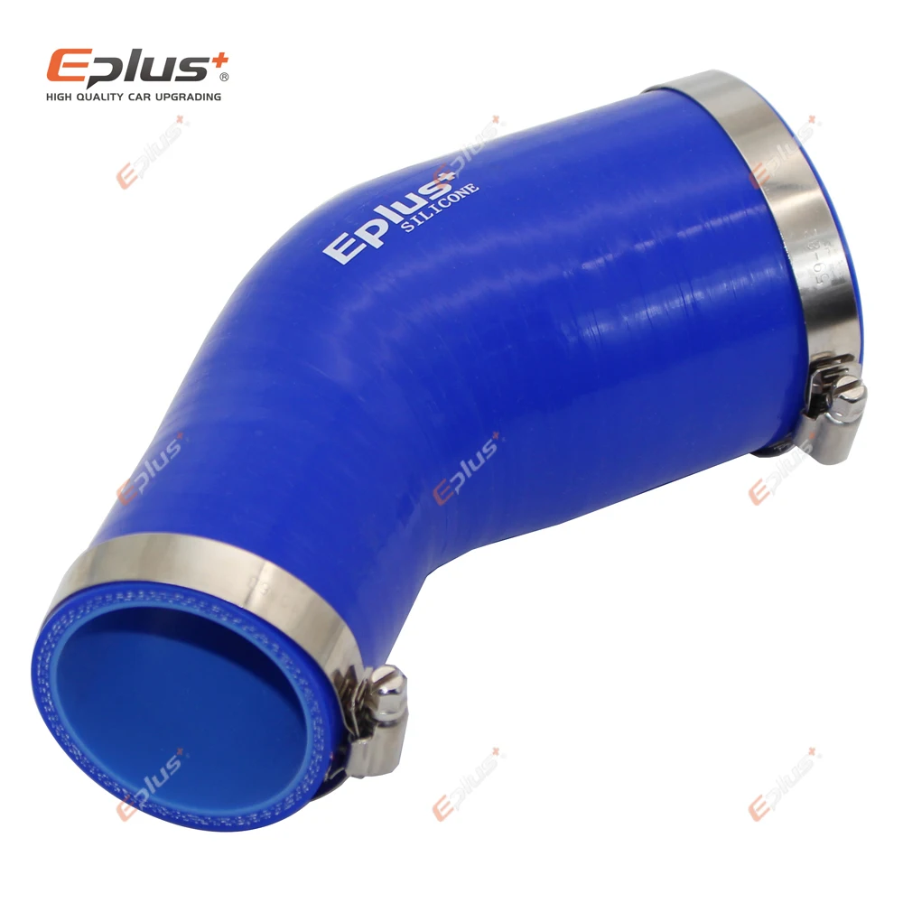 EPLUS-conector adaptador de manguera de silicona reductor azul, 45 grados, Universal, resistente a las llamas, Intercooler de coche, tubo de entrada Turbo, pareja