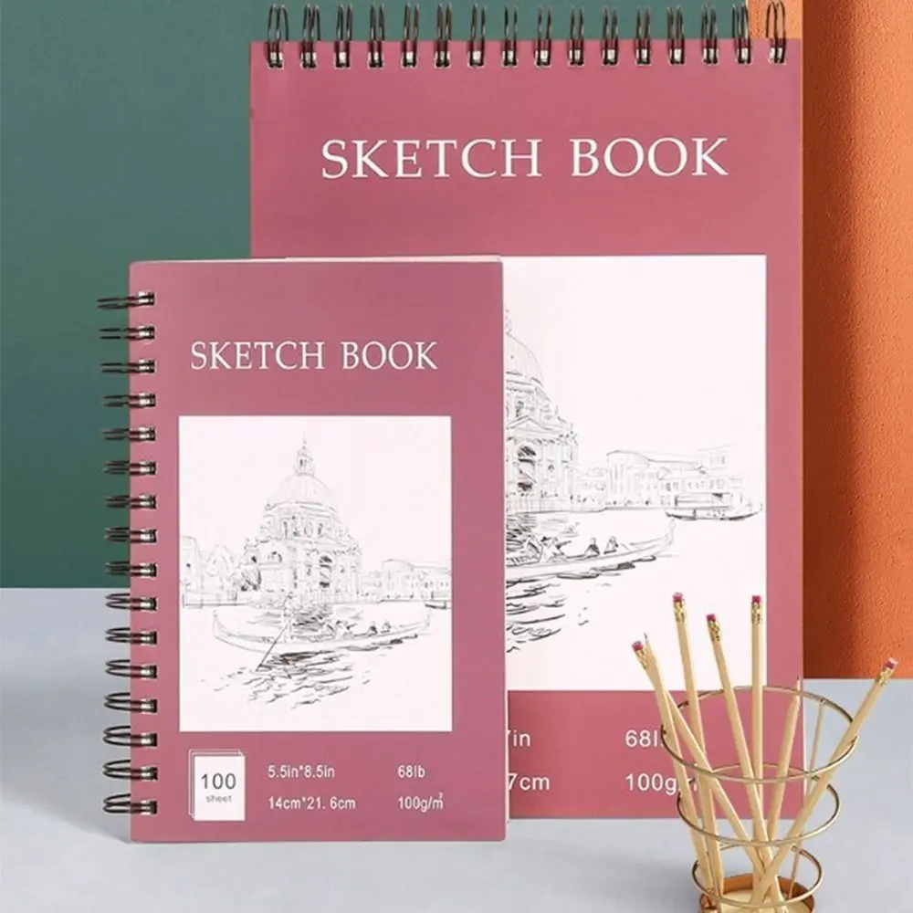 Thick Paper Sketch Book Acid-Free Spiral Coil Sketching Drawing Pad Bright White Convenient Drawing Notebook Adults