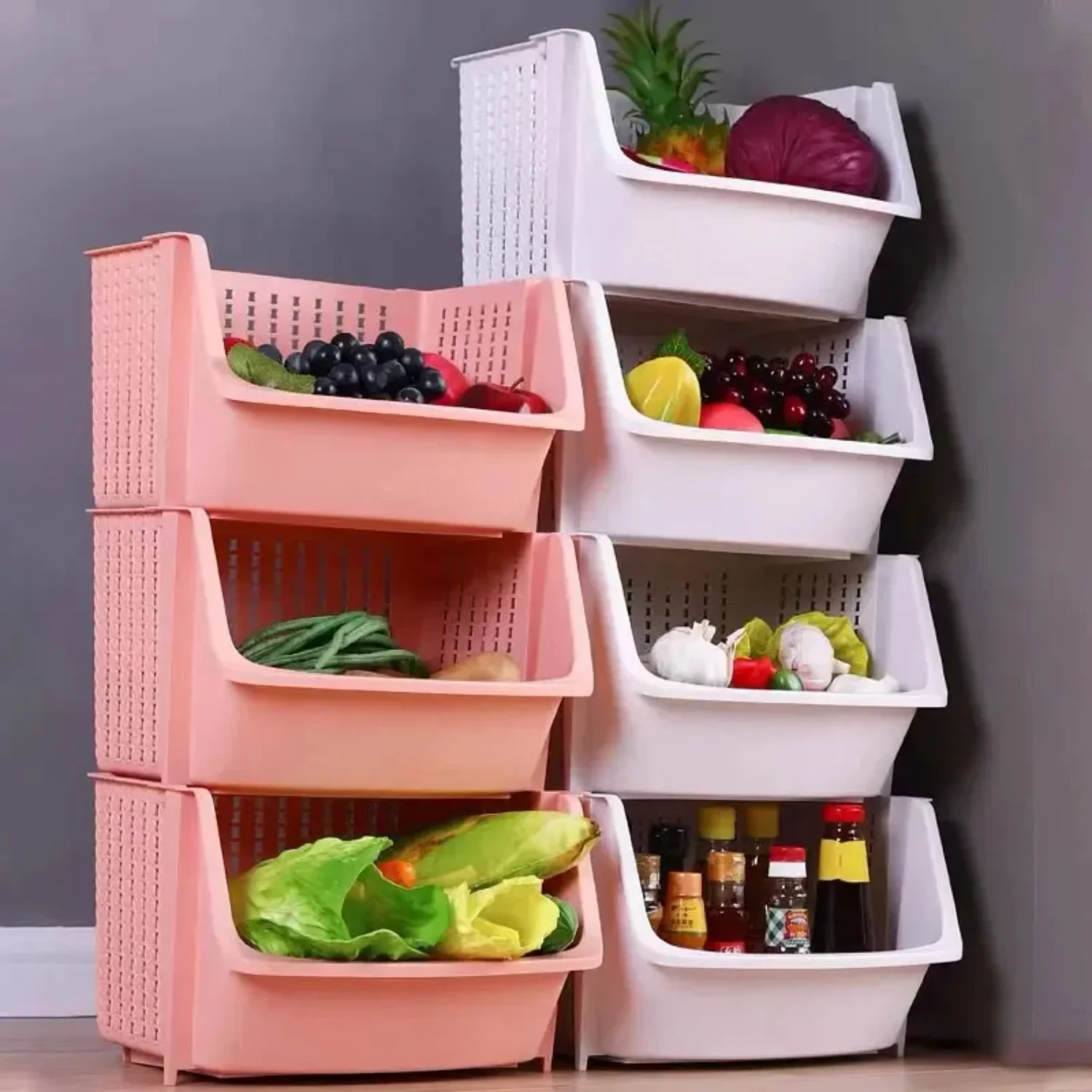 

Household Rack Vegetable Rack Floor-standing Multiple Layers Baskets Shelves Household Items Toys Food Shelves