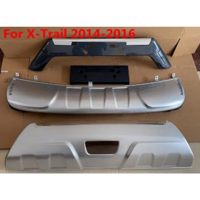 ABS car-styling For nissan Rogue X-Trail 2014-2016 T32  front + rear bumper bottom guard protector with  accessories