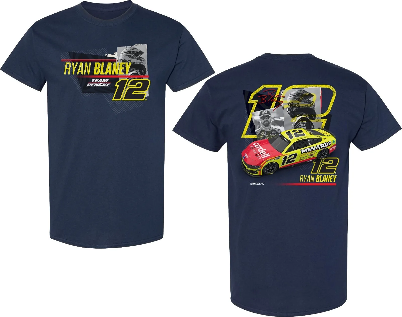

RYAN BLANEY #12 MENARDS NASCARS RUMBLE NAVY BLUE SHORT SLEEVE TEE SHIRT L3512 NEW