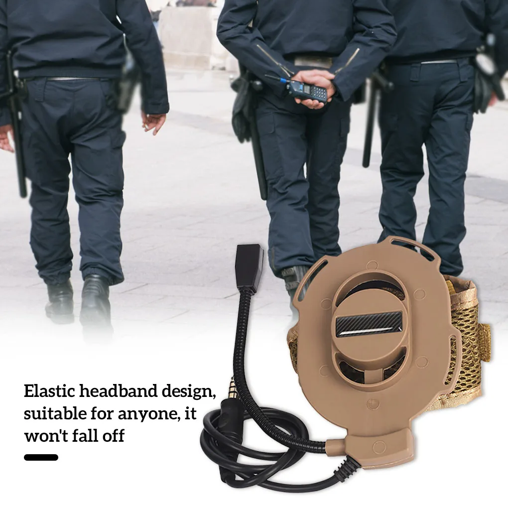 사냥용 단일 측면 헤드셋 야외 마이크 헤드폰 소음 감소 조절 가능한 사냥용 이어폰 마이크, 샌드 컬러