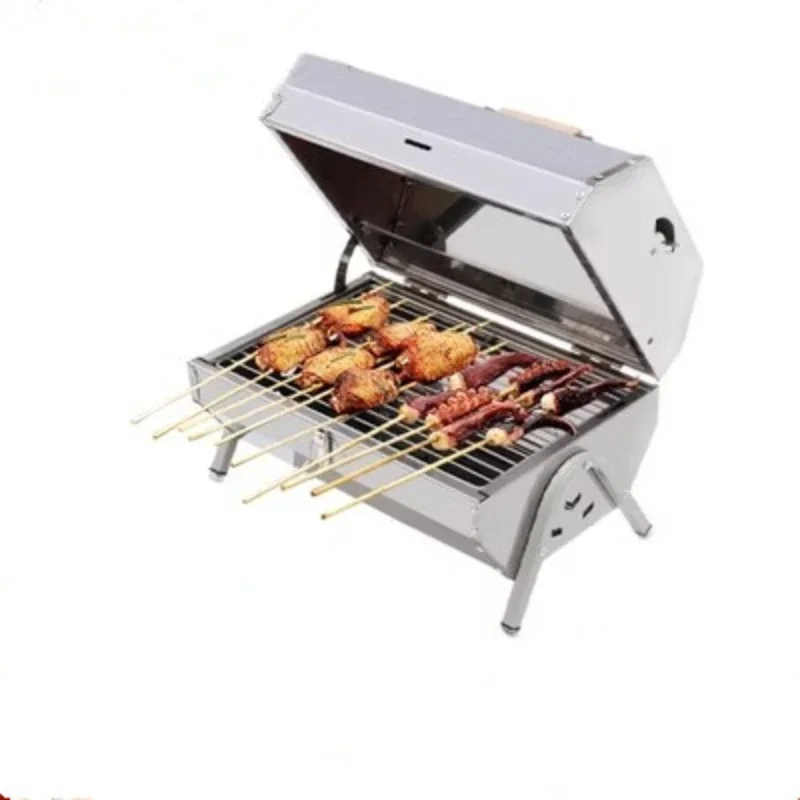 

*Outdoor bbq barbecue grill portable picnic charcoal grill double-sided oven with chimney can be stuffy and grilled skewers