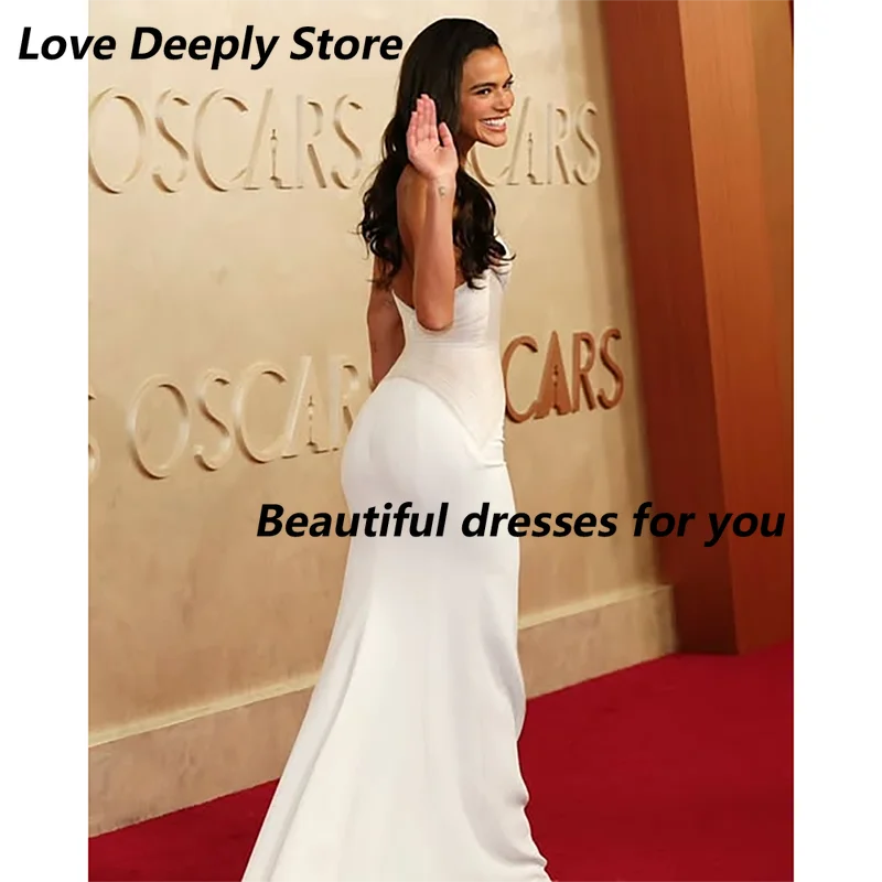 Formal Evening Dress Customized Deep V Neck Sleeveless Straight Floor Length Jersey Prom Gown Cocktail Party Gown Prom Dresses image 3