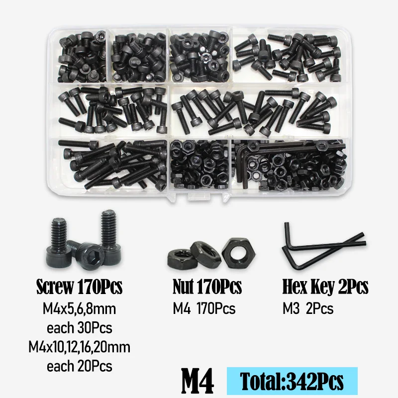 2500 bis 400 schwarzes Innensechskantschrauben-Set M2 M2,5 M3 M4 M5 M6 DIN912 12,9 Innensechskantmutter Stahl-Halbrundkopf-Innensechskantschrauben – Detail 14