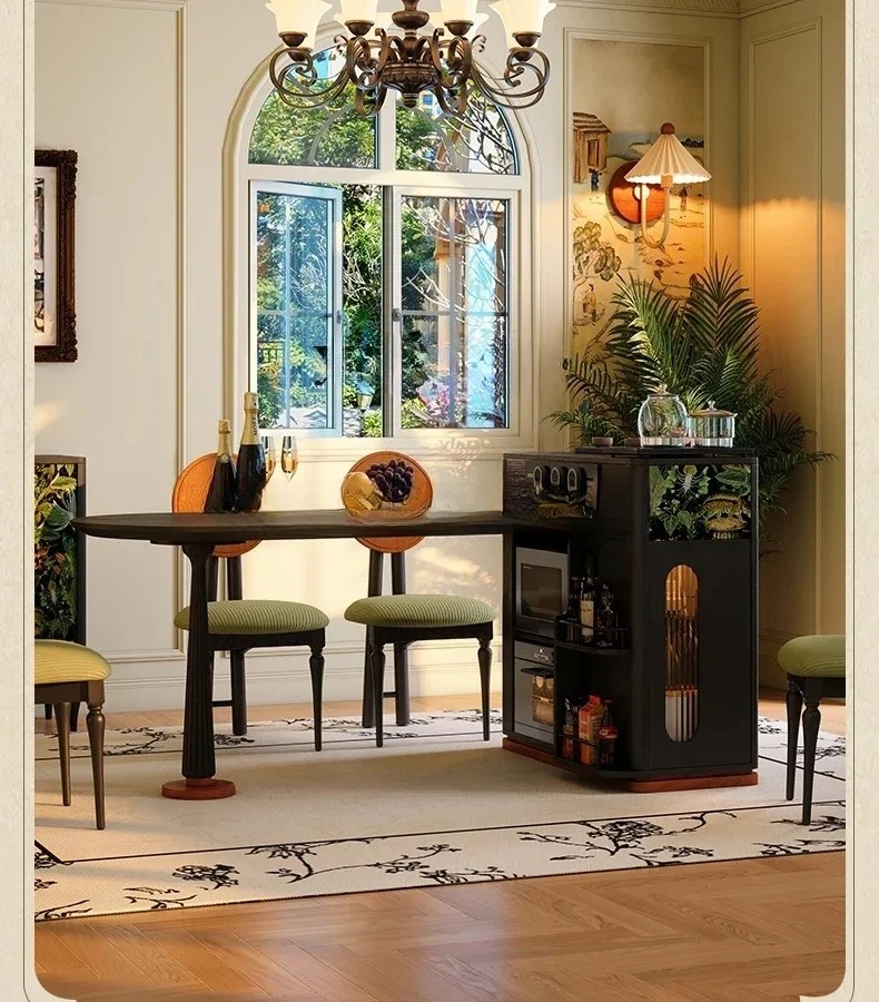 Island Dining Table Integrated Restaurant Home Use White Ash Solid Wood Extendable Dining Table