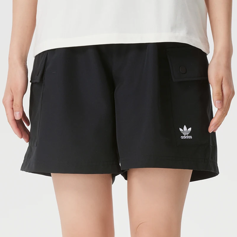 Adidas (Adidas) Trefoil Shorts cargo femininos, calças esportivas soltas e respiráveis, shorts fitness Jd1514