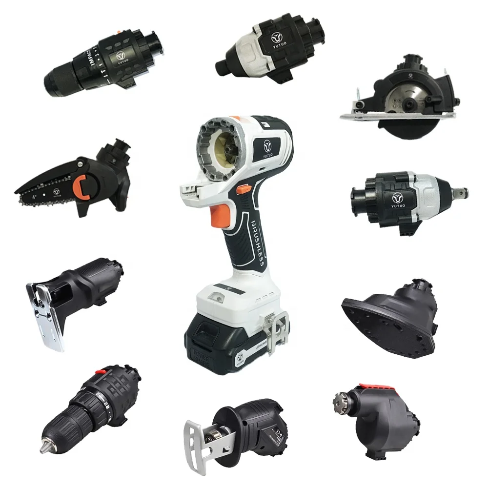 Multi-Functional Cordless Tool Kit Home Use Jig Saw Angle Grinder Chain Saw Cordless Drills Polisher Sander Bits Storage Box
