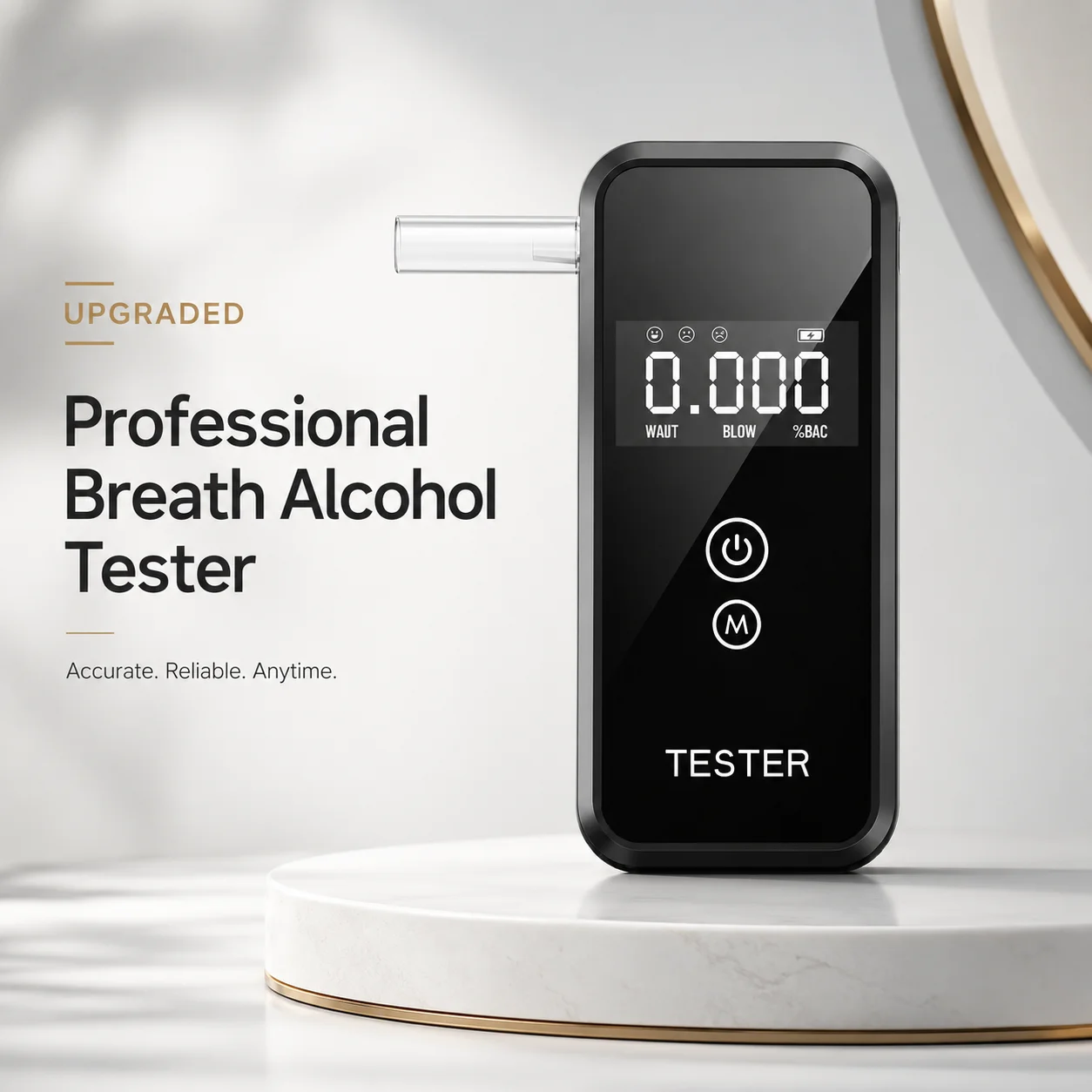Professional Digital Alcohol Tester Breathalyzer Alcotester LCD Screen Portable Handheld for Alcohol Detection