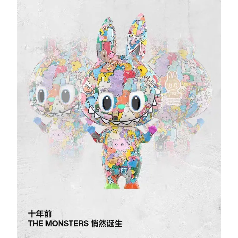 

POP MART MEGA LABUBU 400% 10-я годовщина: Коллекционная фигурка Pop-up, модная экшн-фигурка, украшение, коробка-сюрприз