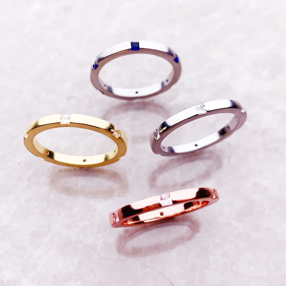 Ring With Stones Europe Style Trendy Fine Jewelry For Women Brand New Pure 925 Sterling Silver Christmas Gift
