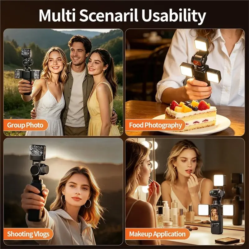 sqpp製、dji-osmo-pocket用、磁石で固定できる3個入り自撮り用リングライト