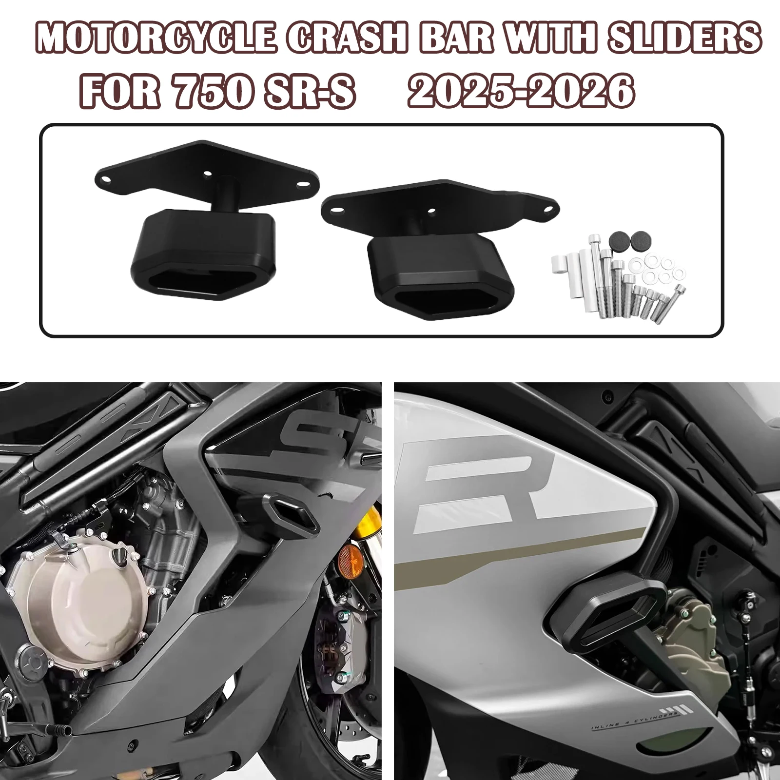 

Motorcycle Frame Crash Slider Engine Protection Pad Anti-drop Balls Falling Protector Guard For CFMOTO 750SR S 750SR-S 2025 2026