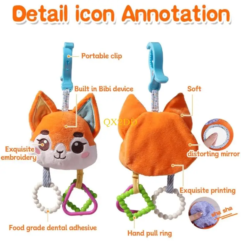 QX2D – hochet en peluche douce pour berceau, jouet Mobile pour nouveau-nés, développement visuel sensoriel, pendentif avec