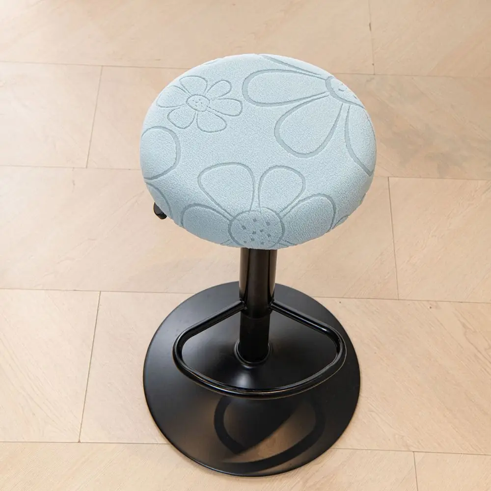 Jacquard Bar Round Stool Cover Elastic Stretchable Round Chair Cover Washable Thickened Seat Chair Slipcover for All Seasons