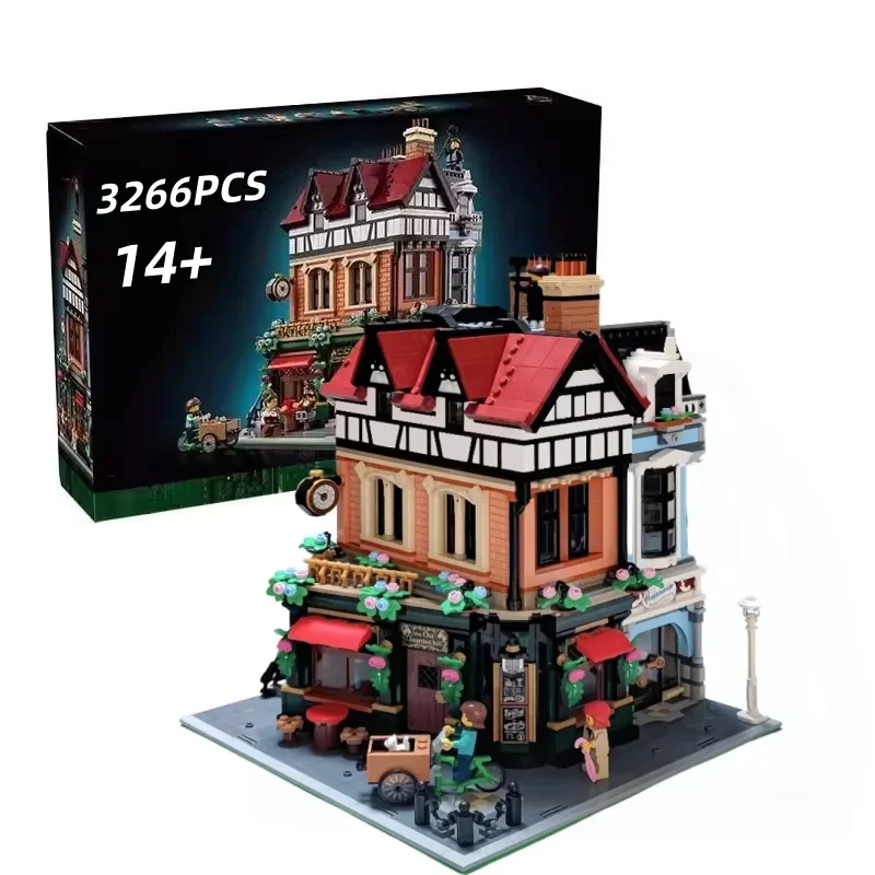 

3266P 2026NEW 10350 Tudor Corner Modular Building Blocks Creative Expert Street Views Bricks Toy for Kids Adult Christmas Gifts