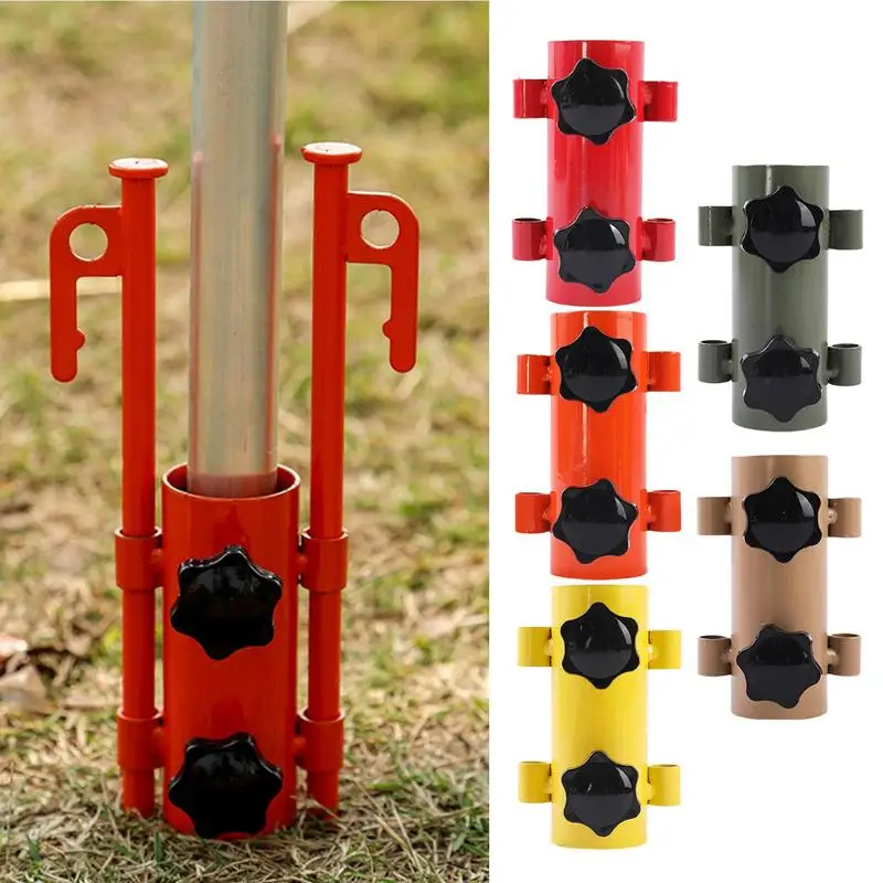 

Awning Rod Holder Windproof Camping Tent Fixed Tube Pole Stand Awning Support Pole Holder Ground Spikes Fixing Clips For Camping