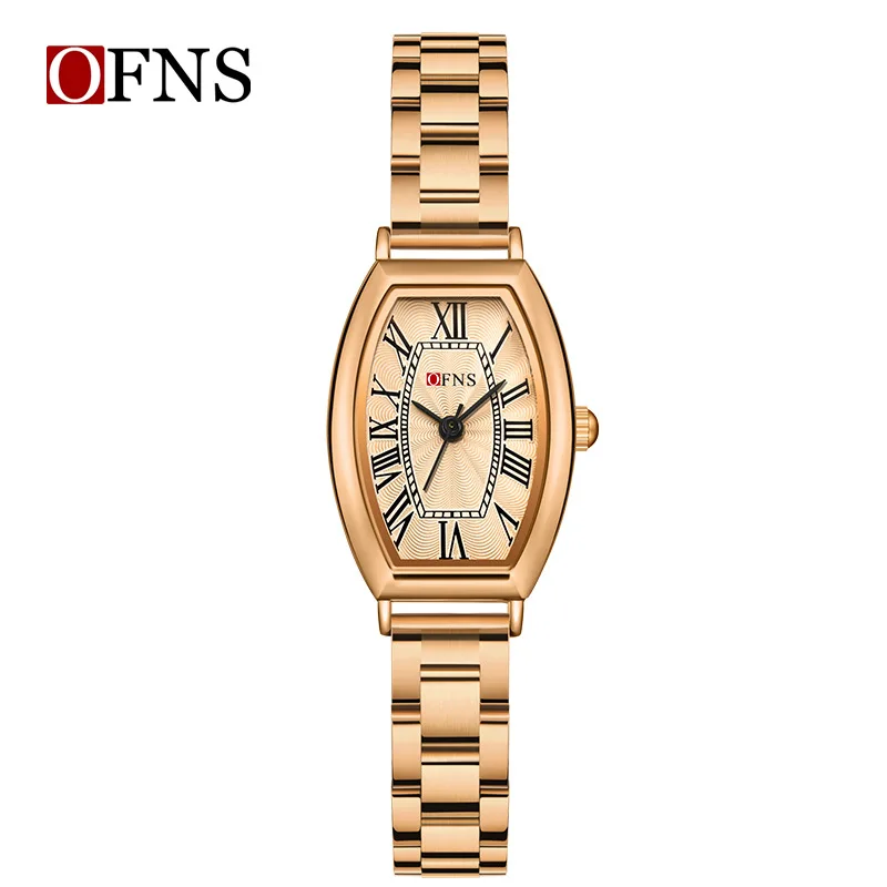OFNS2025 New1562 reloj de mujer de moda Simple Retro ligero de lujo reloj de cuarzo para mujer impermeable de lujo ligero de negocios
