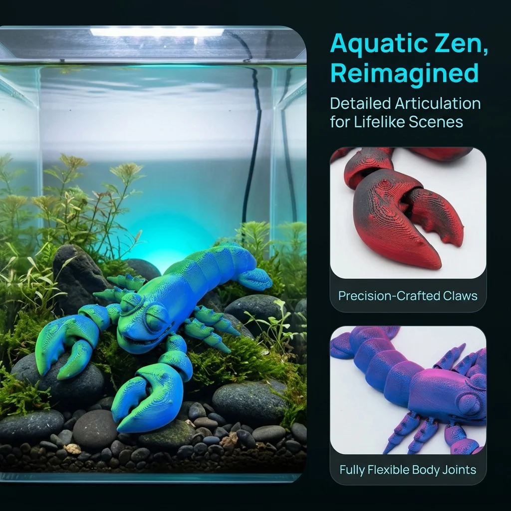3/5-piece set, realistic lobster with movable giant claws, aquarium decoration, shop display, holiday and birthday gift.