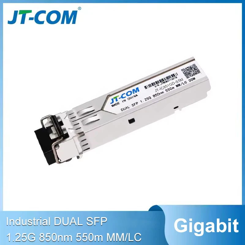 

Industrial 850nm 550m Fiber SFP Transceiver Module Gigabit Multimode Duplex LC DDM Compatible with SFP Cisco/Mikrotik Switch