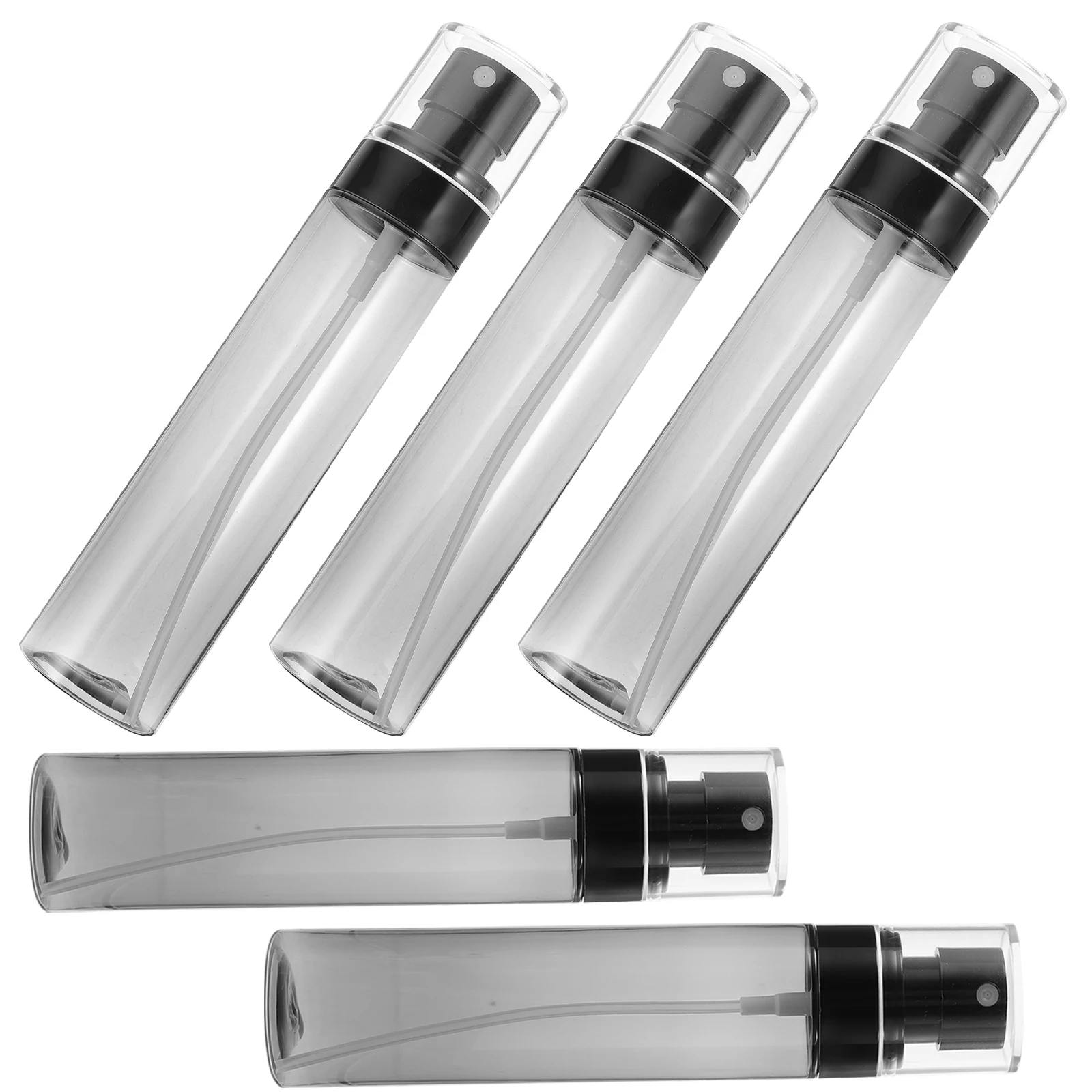 

5pcs 100ml Black Spray Bottles Durable Plastic Refillable Travel Dispensers Sunscreen Makeup Storage Vials Portable Containers