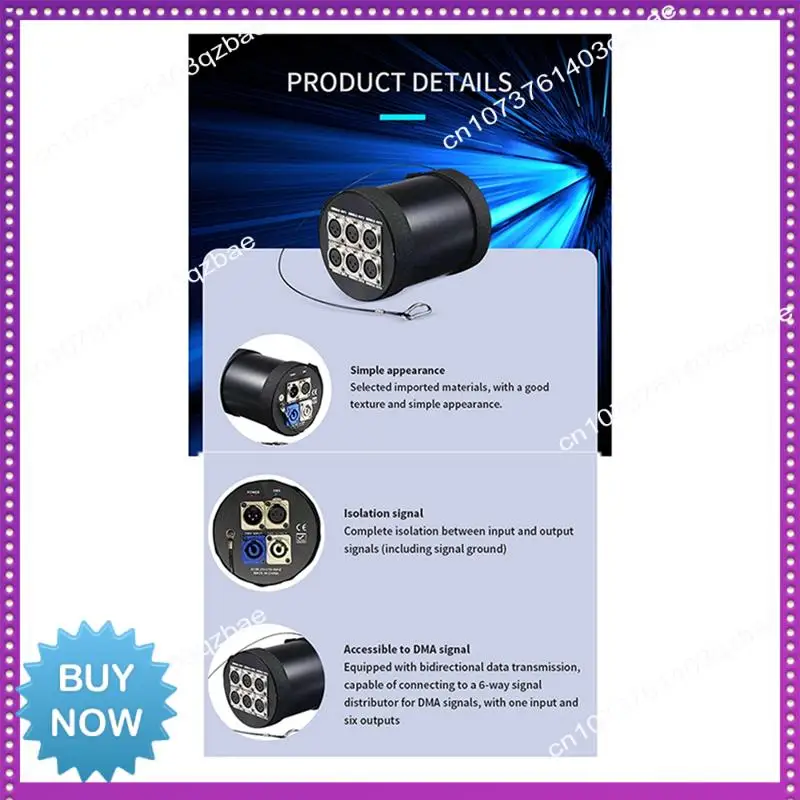 Hot Ltem 6 Channel Signal Output Splitter DMX512 3-Pin Standard Signal Amplifier DJ Disco Stage Lighting Control