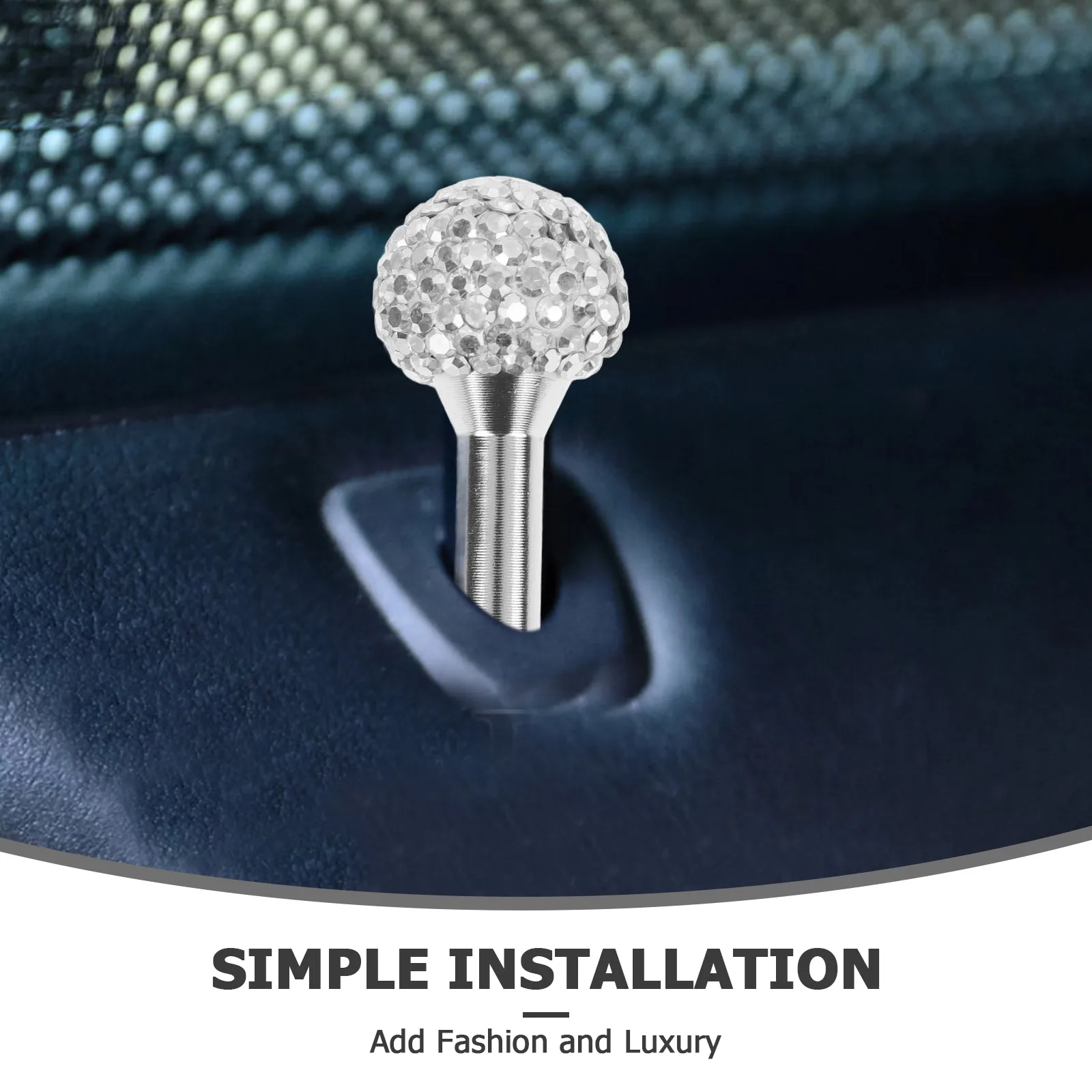 

2pcs Car Door Lock Knobs Durable Metal Inlaid Easy Installation Universal Automotive Parts Interior Accessories