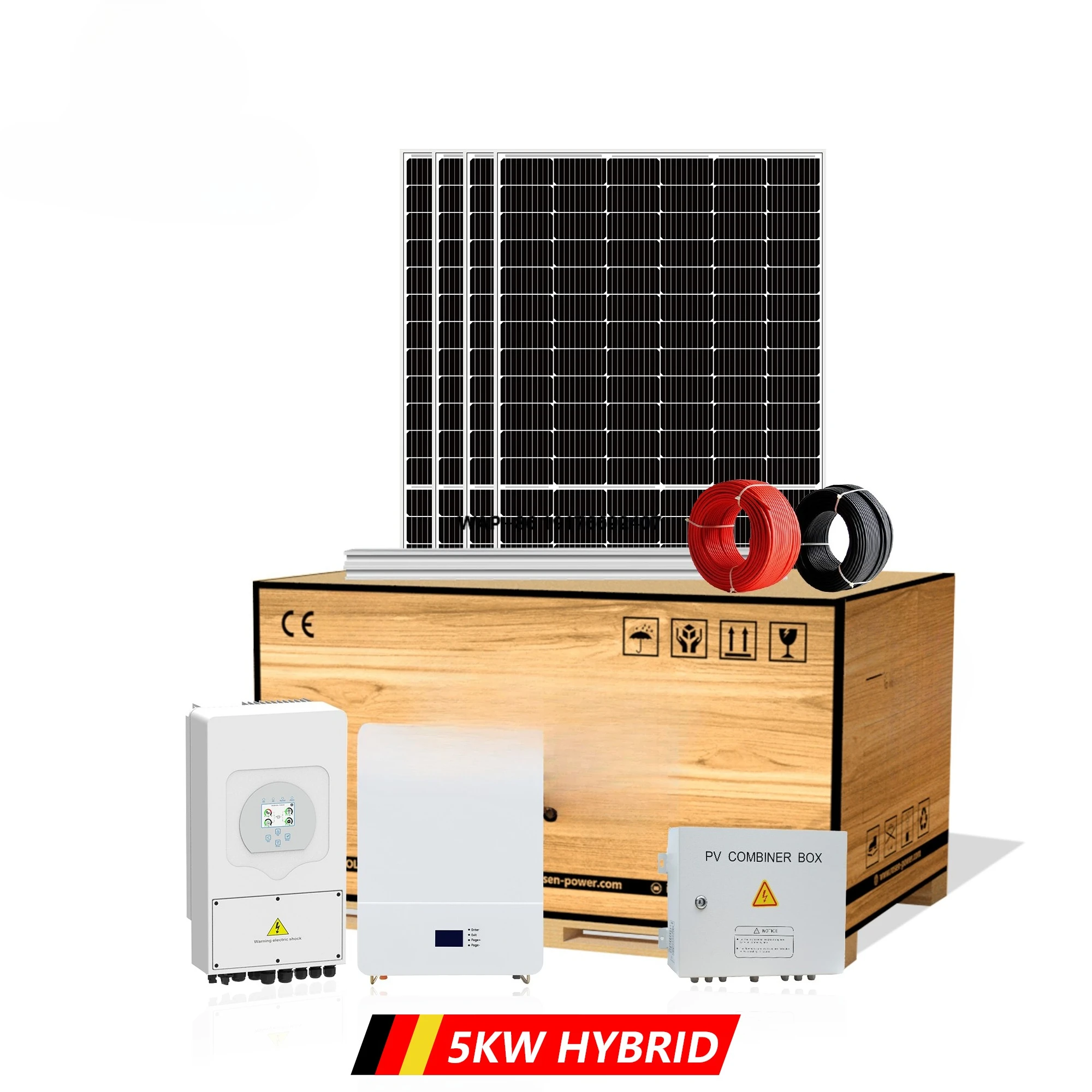 Rosen 5 kw Solar System with deye Hybrid Inverter 600w  Solar Panels Energy Storage System