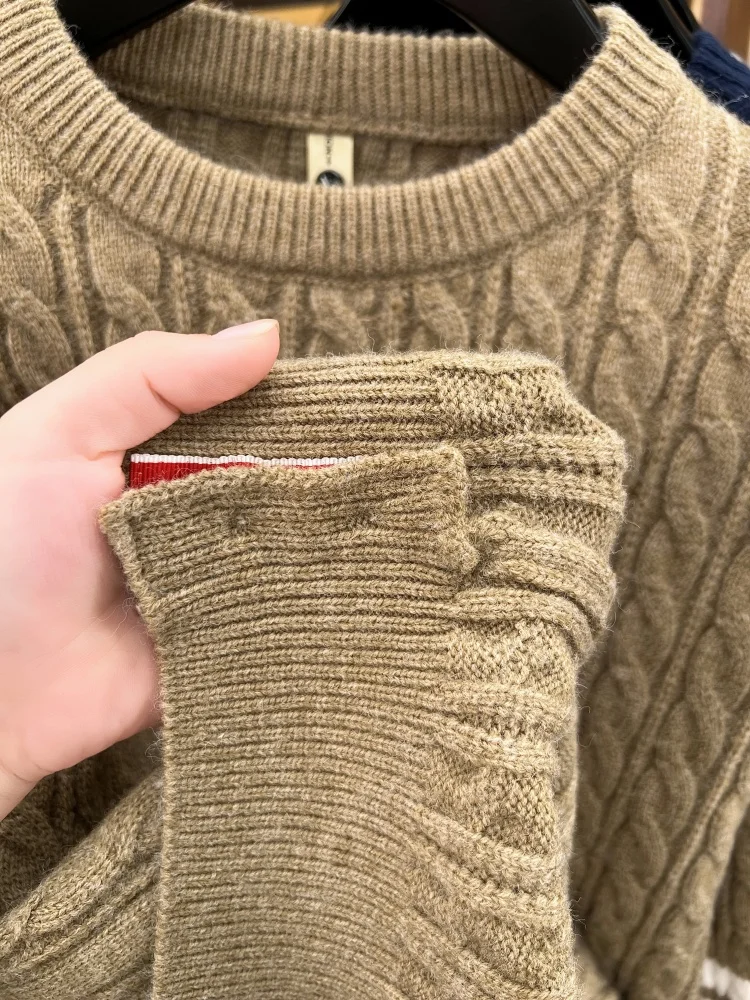 Hochwertige Rundhalspullover Herren Casual Neue Trend Marke Persönlichkeit Streifen Zipper Herbst Winter Komfort Warm Stricken Sweater – Detail 20