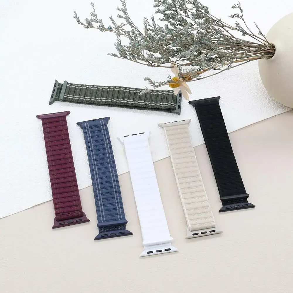 Ремешок нейлоновый для Apple Watch Band 10 9 8 40 мм 44 мм 41 мм 46 мм 42 мм 45 мм, браслет correa для iWatch series 7 6 5 4 se 3 Ultra 49 мм