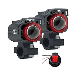 Motorcycle Auxiliary Spotlight Light LED Headlight Bulbs Moto Fog Lights ATV Scooter Driving Lamp 12V-80V For Motorbike Off-road