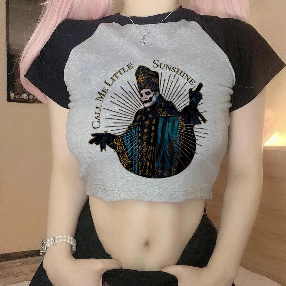 Ghost Band gothic  fairy grunge  crop top girl fairy grunge  yk2 90s streetwear  clothing t-shirts