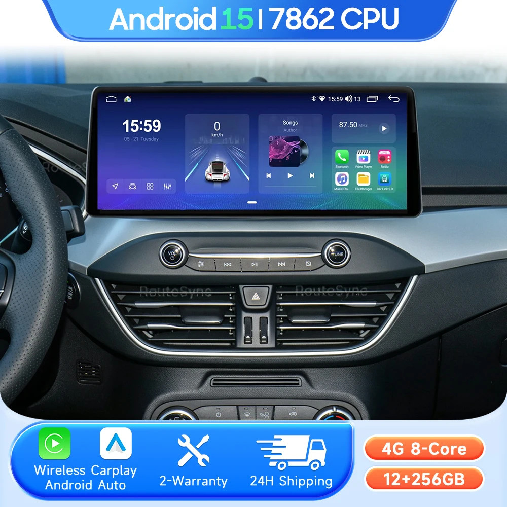 Car Multimedia Player Android 15 Stereo For Ford Focus 2019 - 2021 12.3