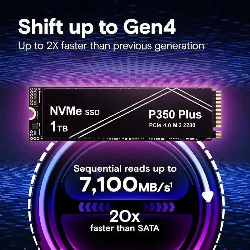 Internal Drive P350 Plus NVMe SSD 7100MB/s PCIe 4.0 M.2 2280 2X Speed Boost 500GB 1TB 2TB 4TB Desktop Laptop PC Pro Ultra