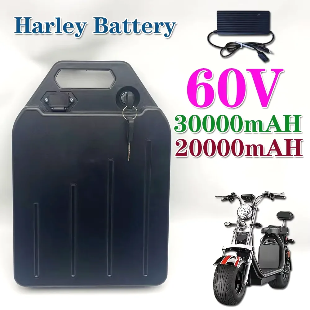 

60V 20000mAh Lithium Battery For Harley Electric Battery 250W~1500W for Citycoco Motorcycle Waterproof battery+ 67.2V Charger