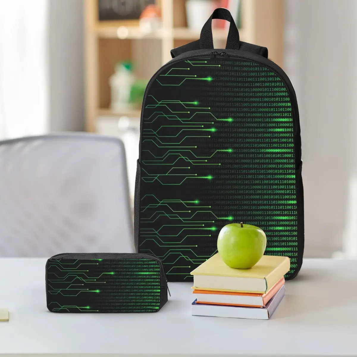 Binary Code Inside Throw Blanket And Lightweight Fleece Backpack BookBag School Bag Bags 3ps Insulated Lunch Bag Pencil Case