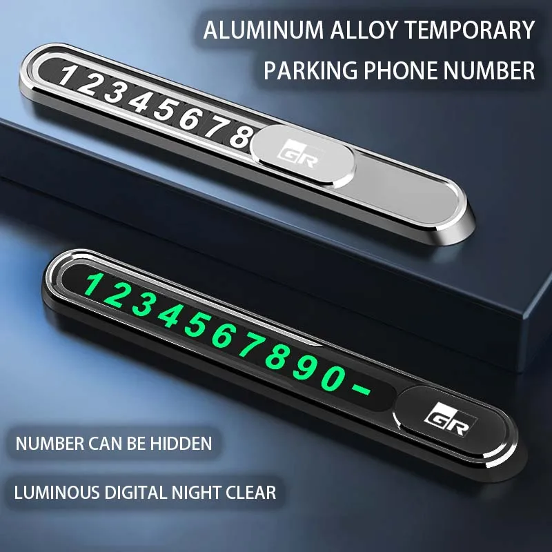 

Car Temporary Parking Plate Phone Number Plate Metal For GR Logo YARiS C-HR Prius Harrier Camry WR-V HR-V 2024 Accessories 2025