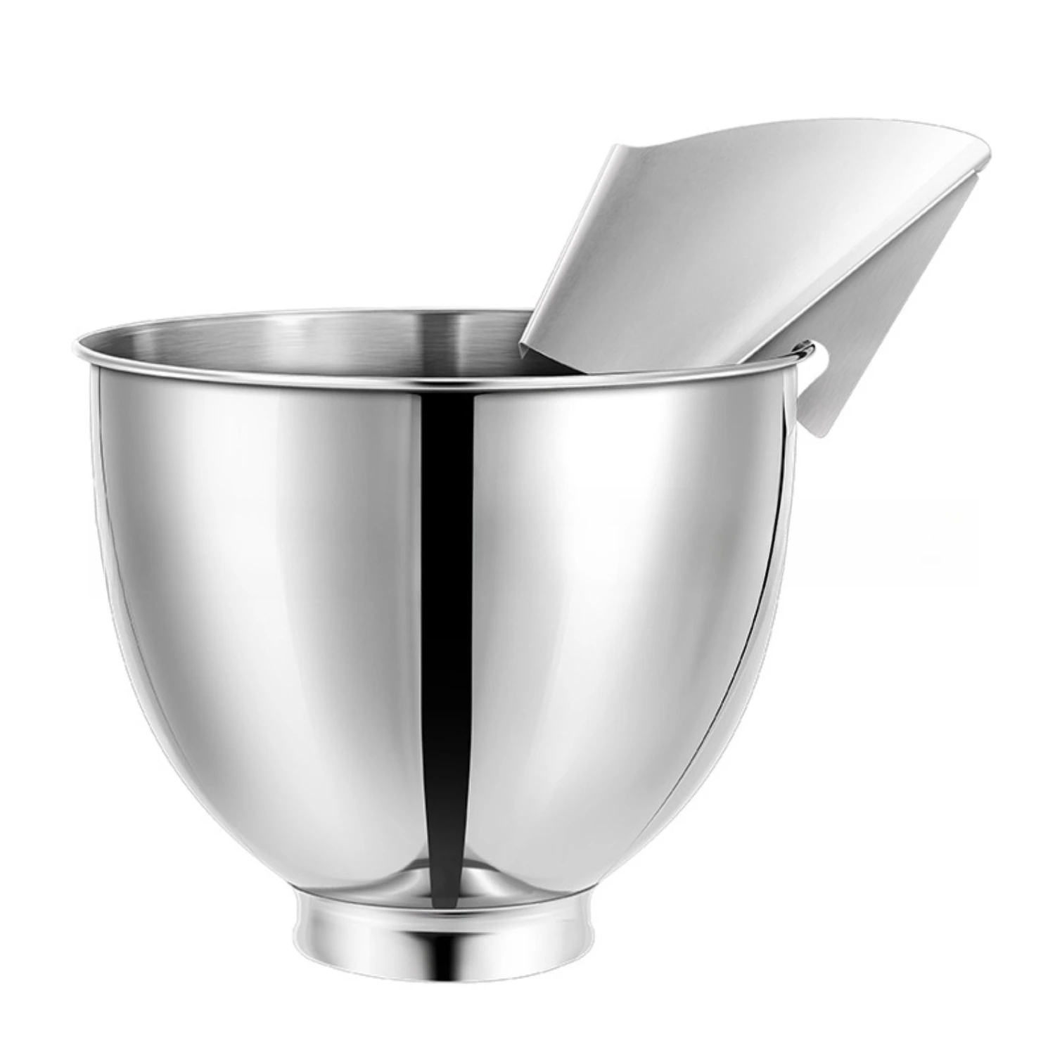 

Mixer Bowl and Casting Guard Cover for 4.5-5QT Kitchen Aid Mixers Stainless Steel Bowl with Handle and Pouring Trough Accessorie