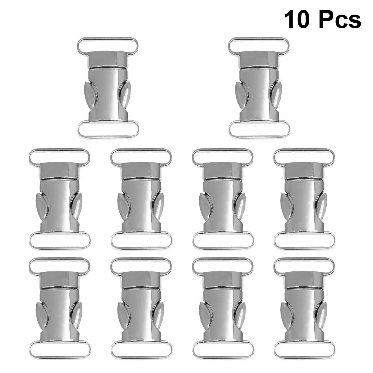 

10Pcs Metal Side Release Buckles 20Mm Silver Mirror Finish Engraved Logo Buckle Webbing for Belts Collars Bracelets Harnesses