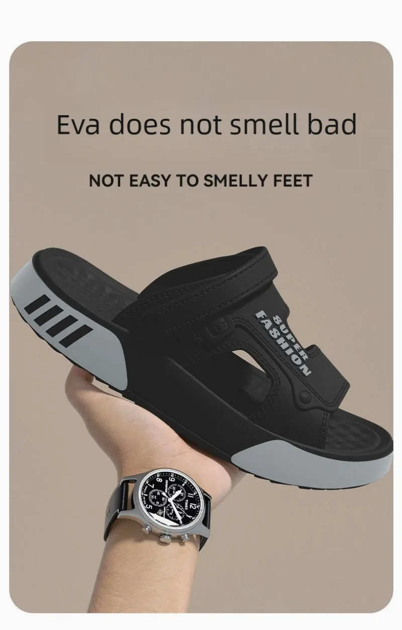 Herren-Slipper, Sommer-EVA-Sandalen mit weicher Sohle, für drinnen und draußen, zum Gehen, für den Strand, Flip-Flops, Herren-Hausschuhe – Detail 8