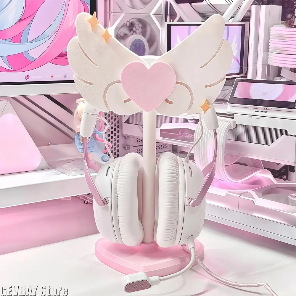 Headphone Stand Customized Cute Pink Magic Wand Head-mounted Headphone Display Stand Desktop Storage Rack Headphone Accessories