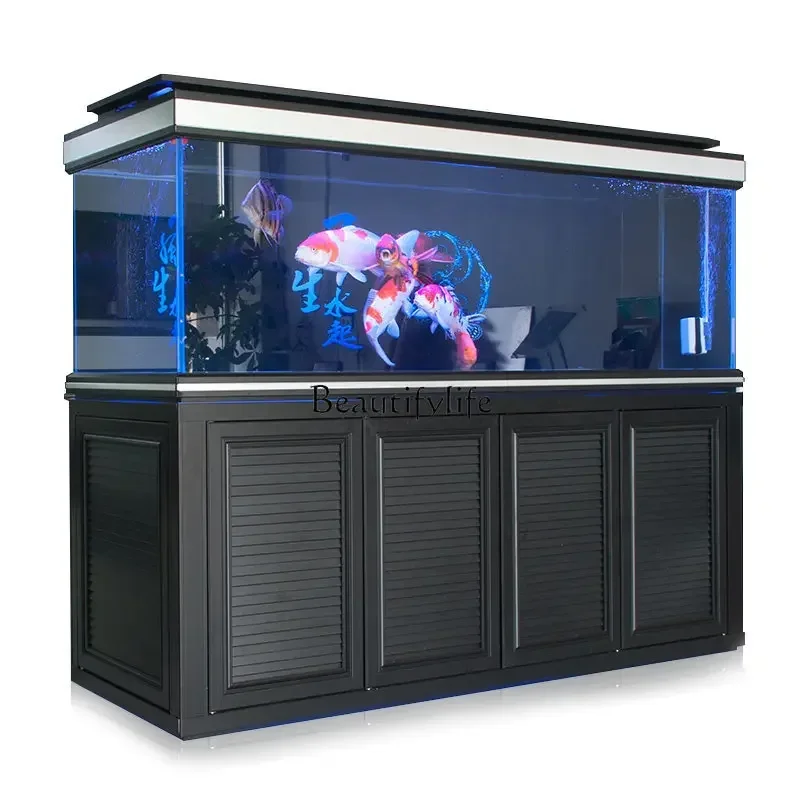 

LD33Fish Tank Medium and Large Pure Aluminum Alloy Living Room Floor Super White Bottom Filter Aquarium Change Water