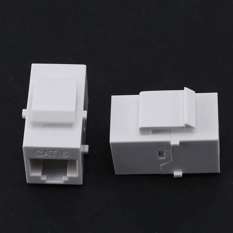 50Pcs RJ45 Connector Keystone Jack Cat6 Extension Coupler Ethernet Network LAN Cat 6 Coupler Jacks Extend Adapter,White