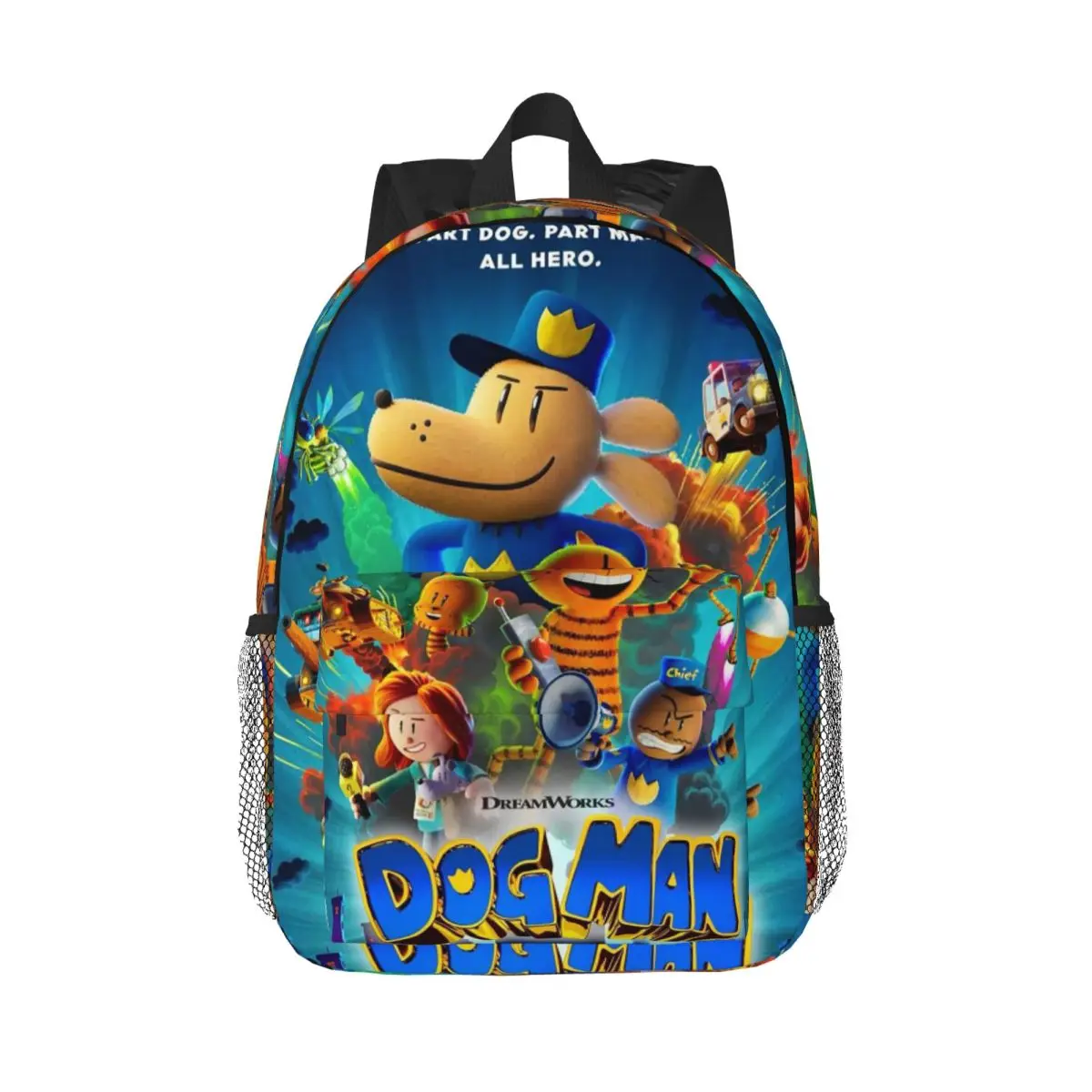 

Dog Man Dogman Movie Comic Backpack Daypack Large Capacity Boys Girls BookBag Shoulder Bags for Men Women Children School Bag