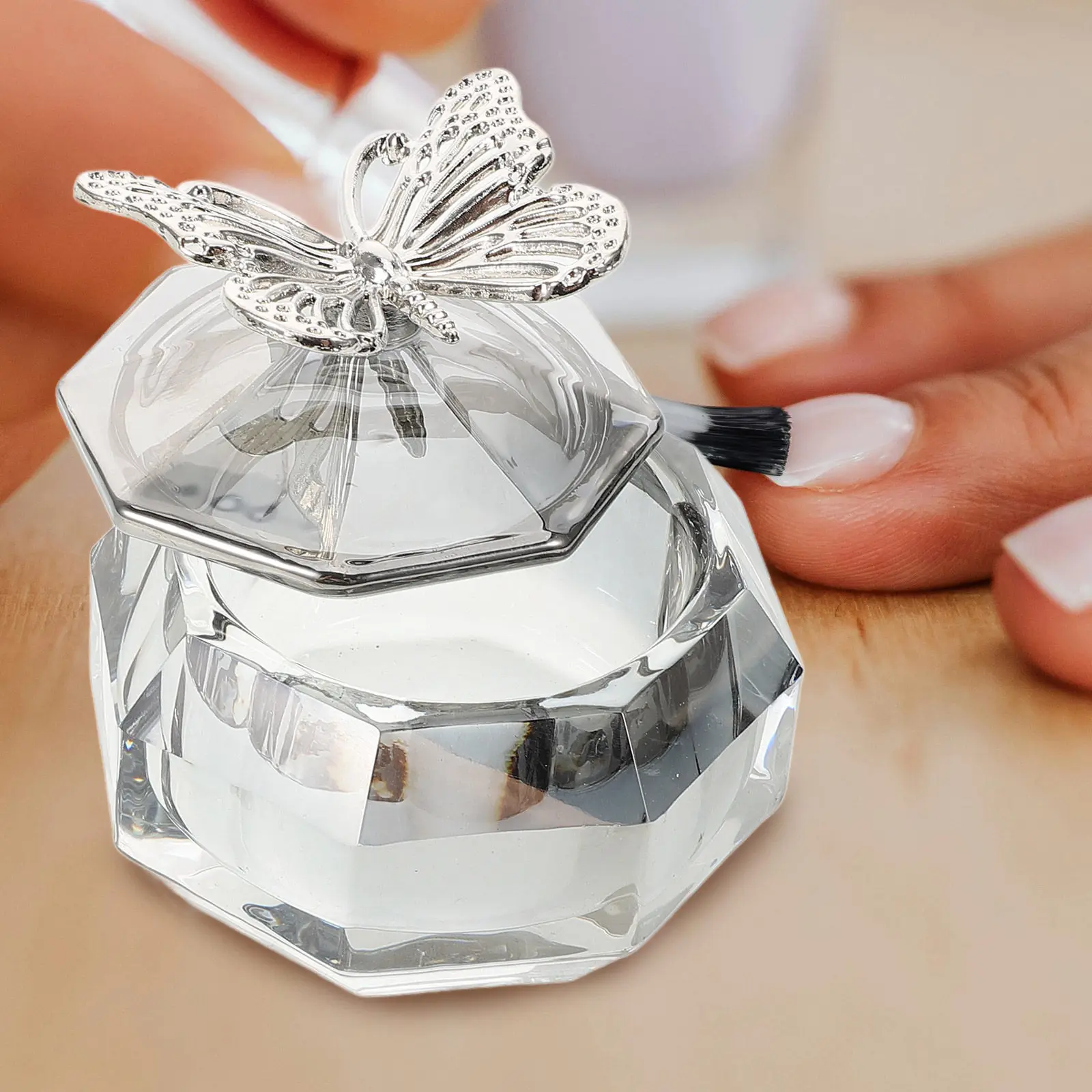 

Multi Function Glass Nail Dish Cup Small Lightweight Stable for Nail Art Liquid Holder Acrylic Nails Manicure Accessories Dish