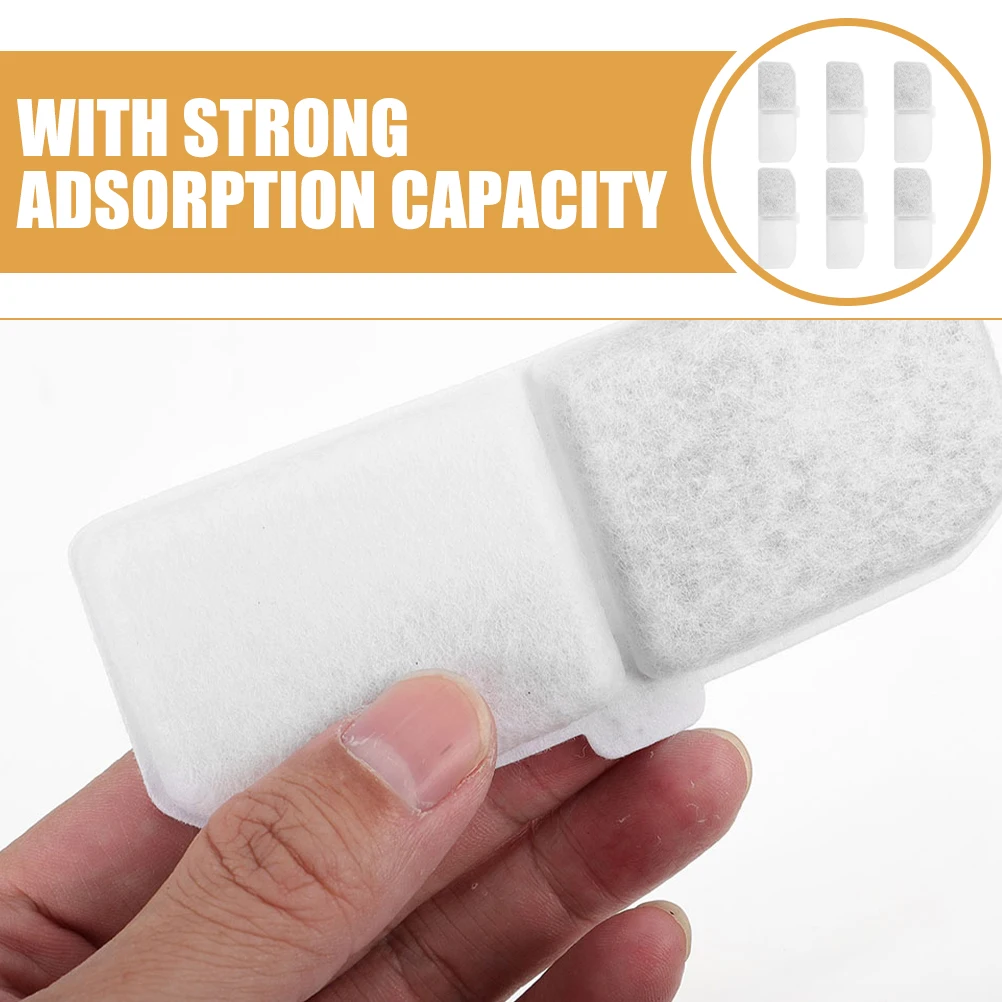 

6 Pcs Filters For Pet Water Dispenser Water Fountain Filters Replacement Cat Dog Supplies Charcoal Square Cotton for Dispenser