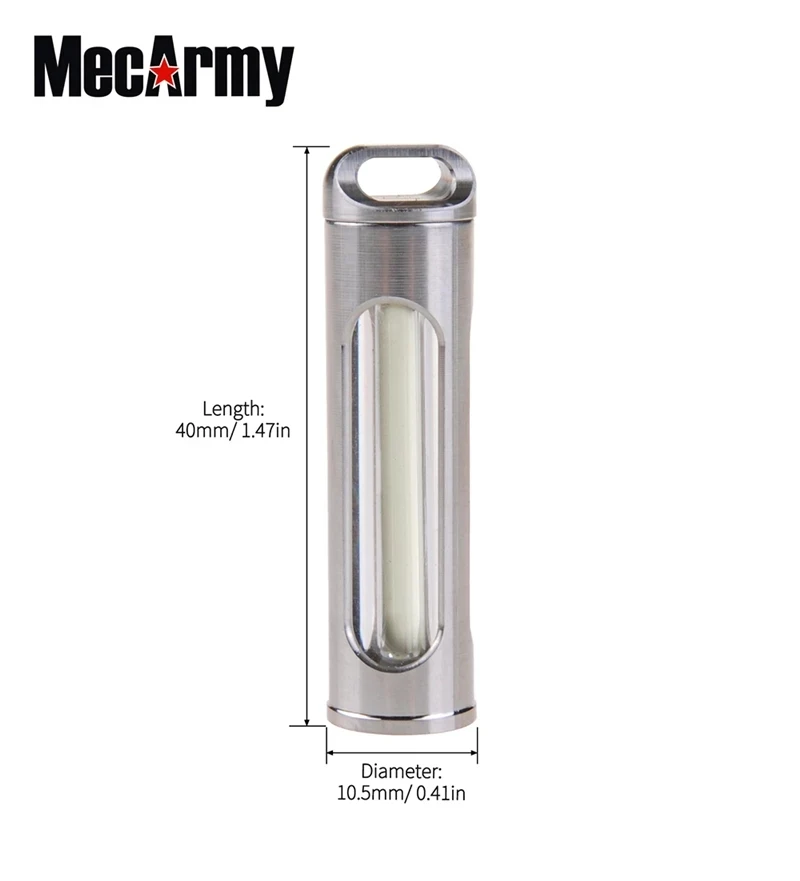 MecArmy TR26 Glow Necklace TC4 titanium Photoluminescent Glow Bar ,Tail allows the light to be hung by a chain For everyday use